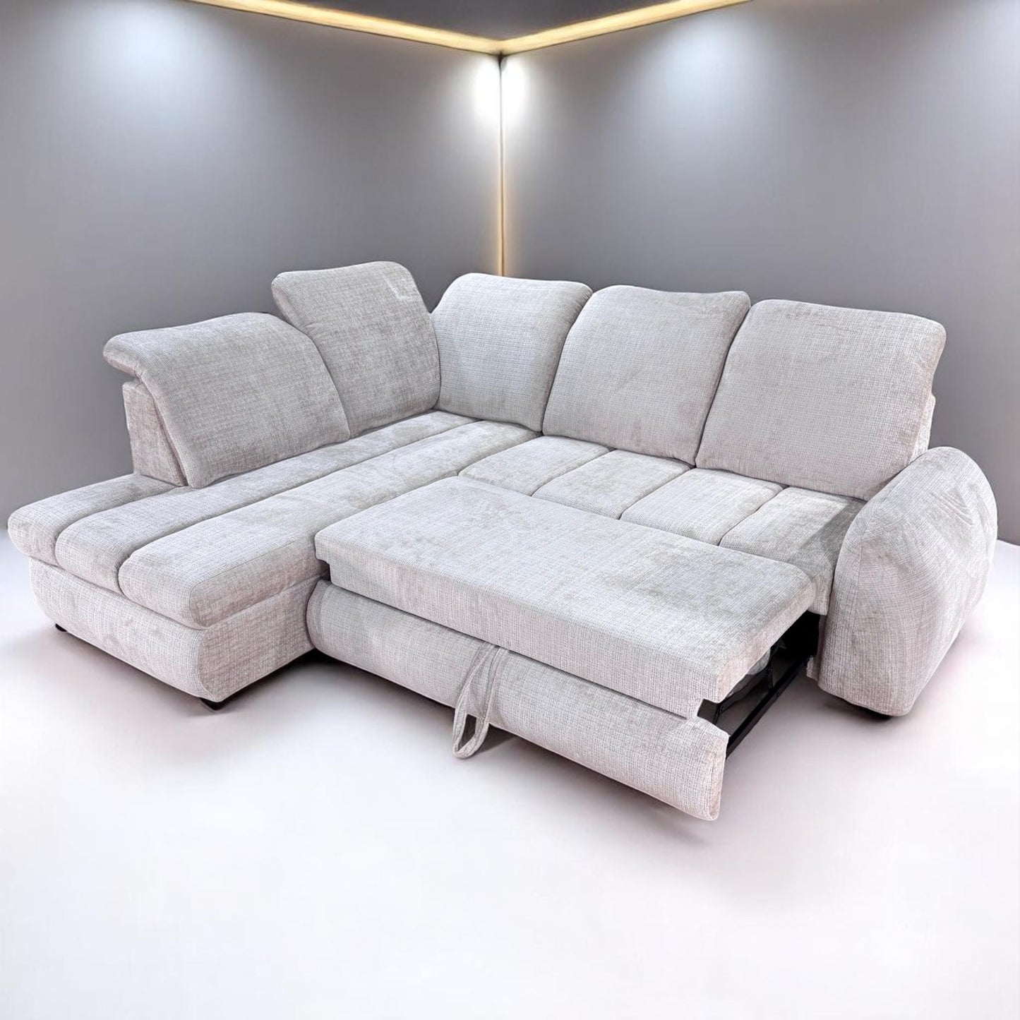 Canapé d'angle BONNY, convertible, coffre