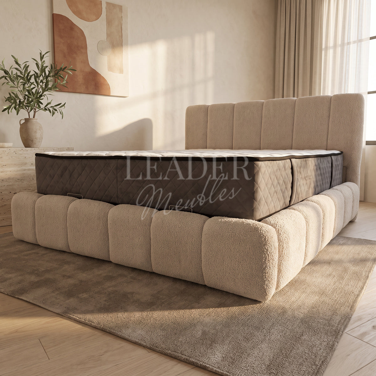 Lit coffre Bubble Dallas 160x200 | Leader Meubles