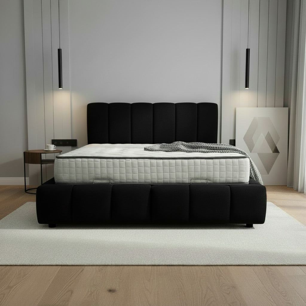 Lit coffre Bubble Dallas noir 140x190 |  Leader Meubles
