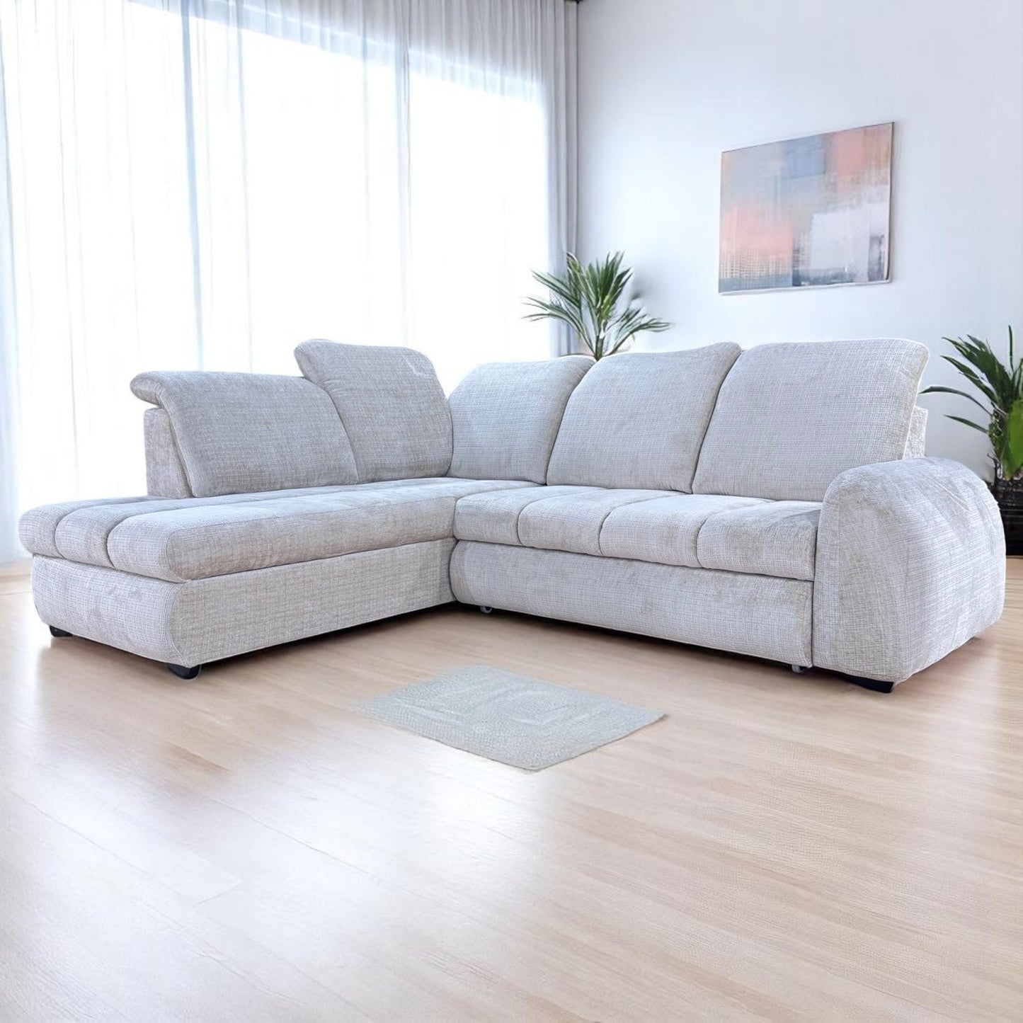 Canapé d'angle BONNY, convertible, coffre