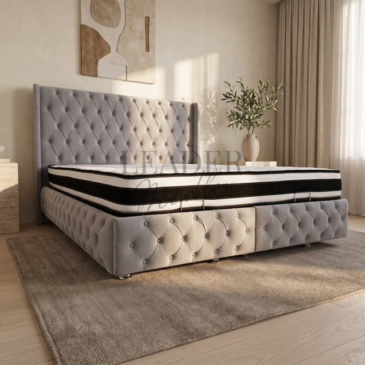 Lit coffre Veneto full-capitonné 160x200