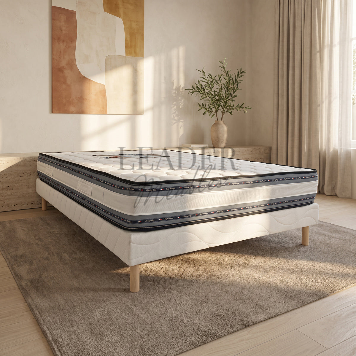 Sommier + Matelas 25cm (ferme) |  Leader Meubles