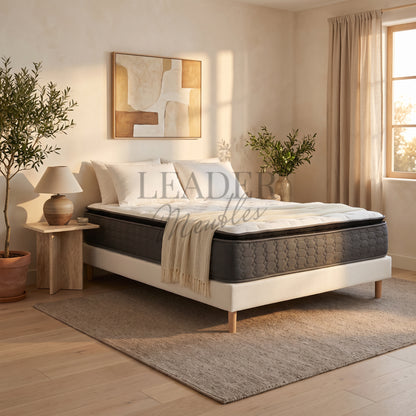 Sommier + Matelas Premium 30-32cm (ressorts ensachés) |  Leader Meubles