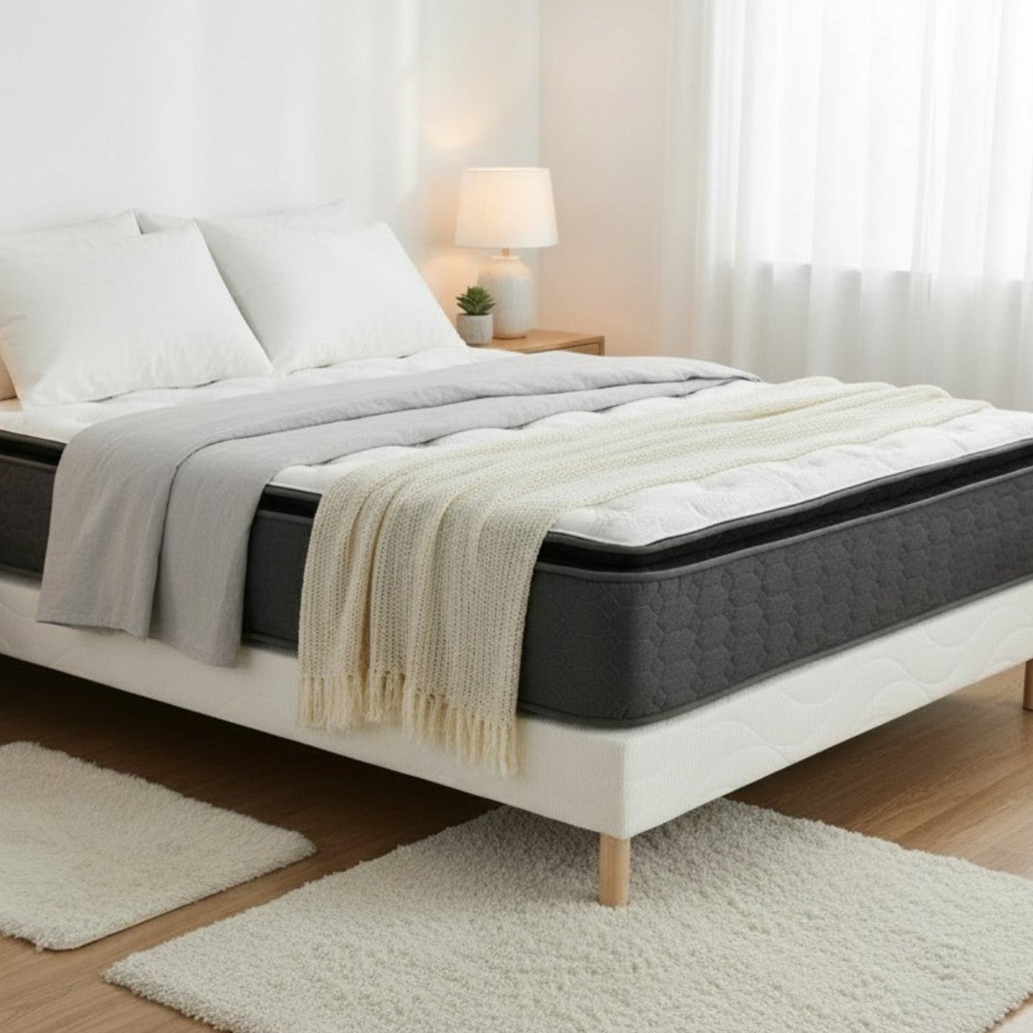 Sommier + Matelas Premium 30-32cm (ressorts ensachés) |  Leader Meubles