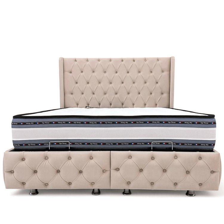 Lit coffre Veneto full-capitonné 160x200